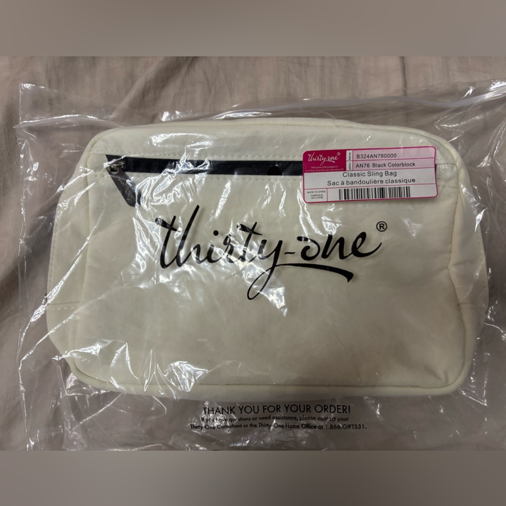 Thirty-One white/black Classic Sling Bag